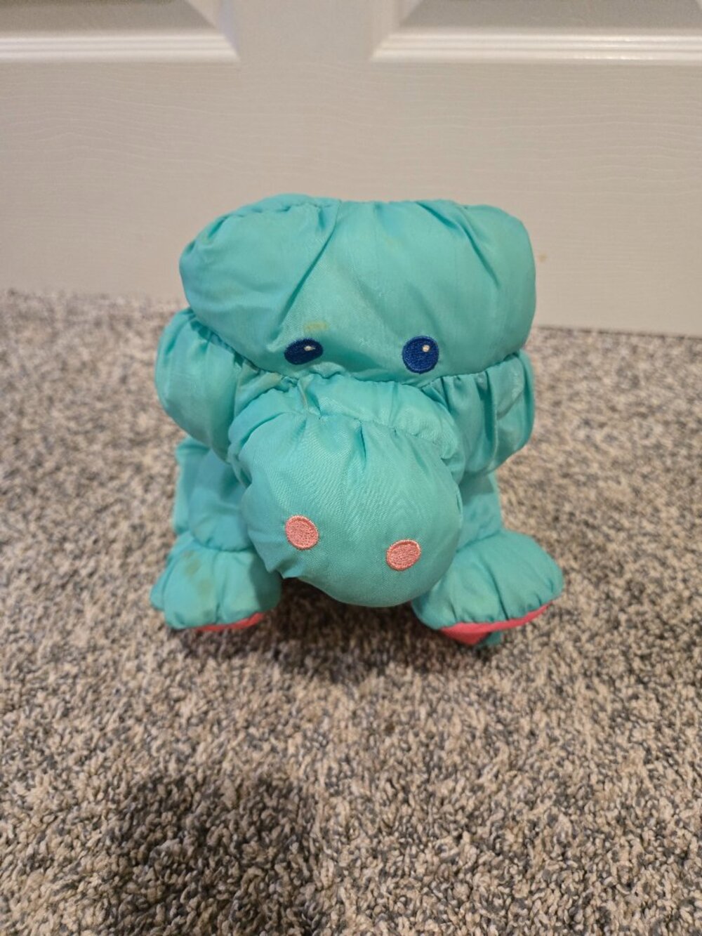 Vintage Fisher Price Jungle Juniors Puffalump Stuffed Animal Green Alligator